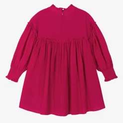 Chloé Girls Pink Silk Guipure Lace Dress Outlet