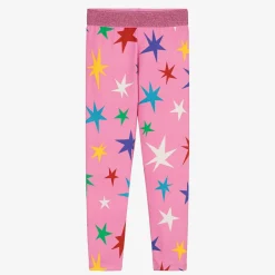 Stella McCartney Kids Girls Pink Star Print Leggings Hot