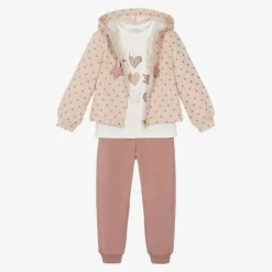 Mayoral Girls Pink Star Print Tracksuit Set