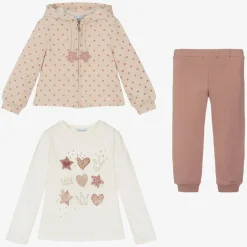 Mayoral Girls Pink Star Print Tracksuit Set