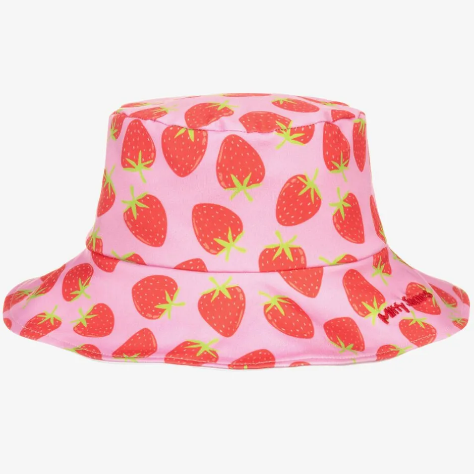Mitty James Girls Pink Strawberry Bucket Hat (UPF 50+) Discount