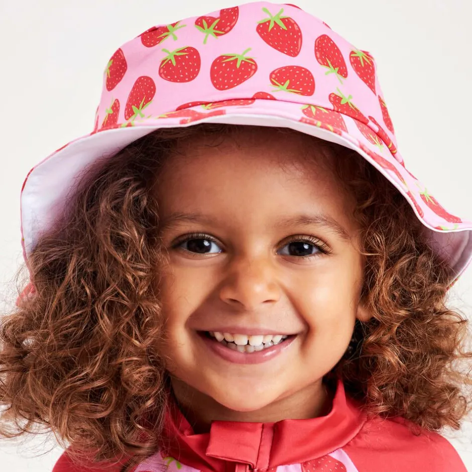 Mitty James Girls Pink Strawberry Bucket Hat (UPF 50+) Discount