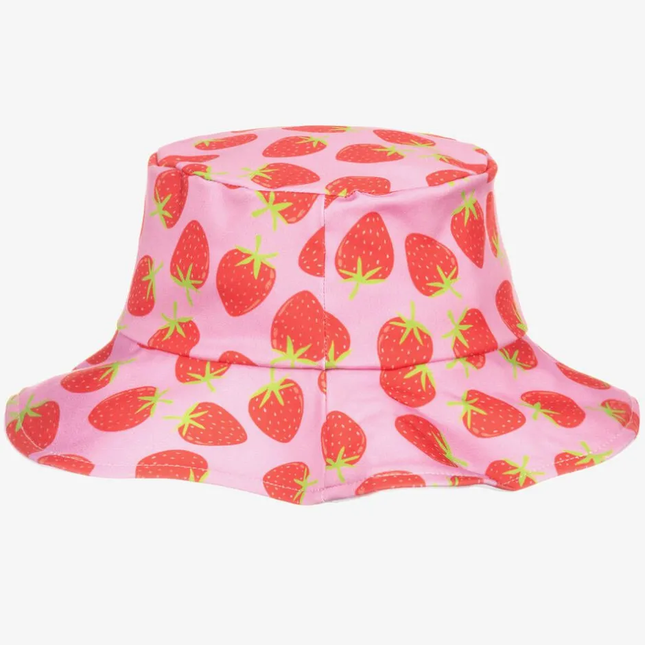 Mitty James Girls Pink Strawberry Bucket Hat (UPF 50+) Discount