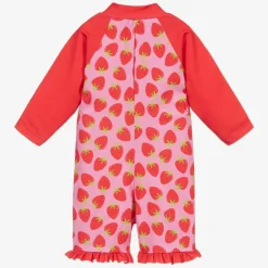 Mitty James Girls Pink Strawberry Sun Suit (UPF 50+) Outlet