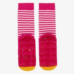 Country Kids Girls Pink Striped Duck Slipper Socks Discount
