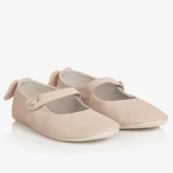 Marie-Chantal Girls Pink Suede Leather Shoes
