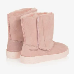 Falcotto by Naturino Girls Pink Suede Leather Boots Outlet