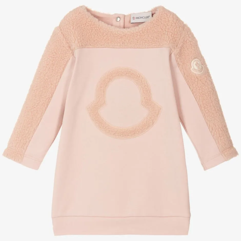 Moncler Enfant Girls Pink Sweatshirt Dress Online