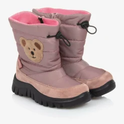 Falcotto by Naturino Girls Pink Teddy Bear Snow Boots
