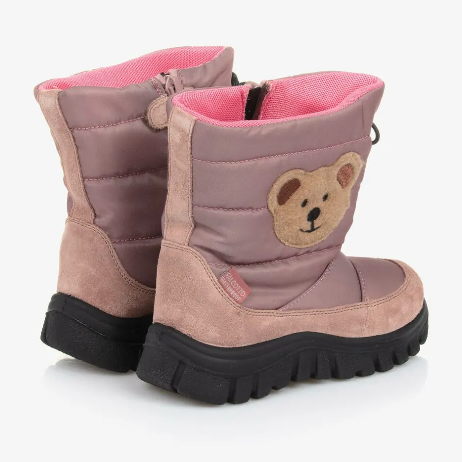 Falcotto by Naturino Girls Pink Teddy Bear Snow Boots