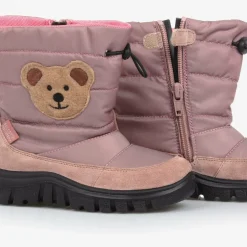 Falcotto by Naturino Girls Pink Teddy Bear Snow Boots