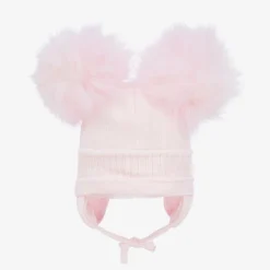 Sätila of Sweden Girls Pink Tindra Double Pom-Pom Hat Hot
