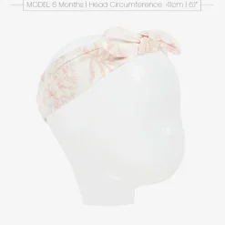 Tartine et Chocolat Girls Pink Toile de Jouy Print Headband Outlet