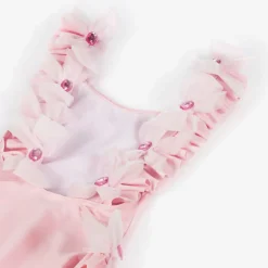 Selini Action Girls Pink Tulle Bow Swimsuit Hot