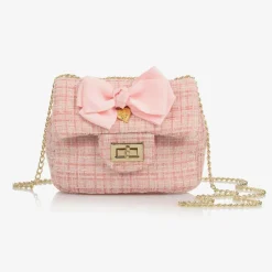 Angels Face Girls Pink Tweed Bag (16cm) Online