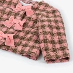 Phi Clothing Girls Pink Tweed Bow Jacket Best