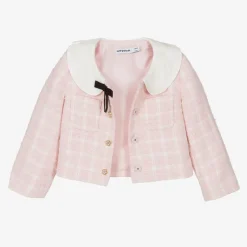 Self-Portrait Girls Pink Tweed Jacket Discount