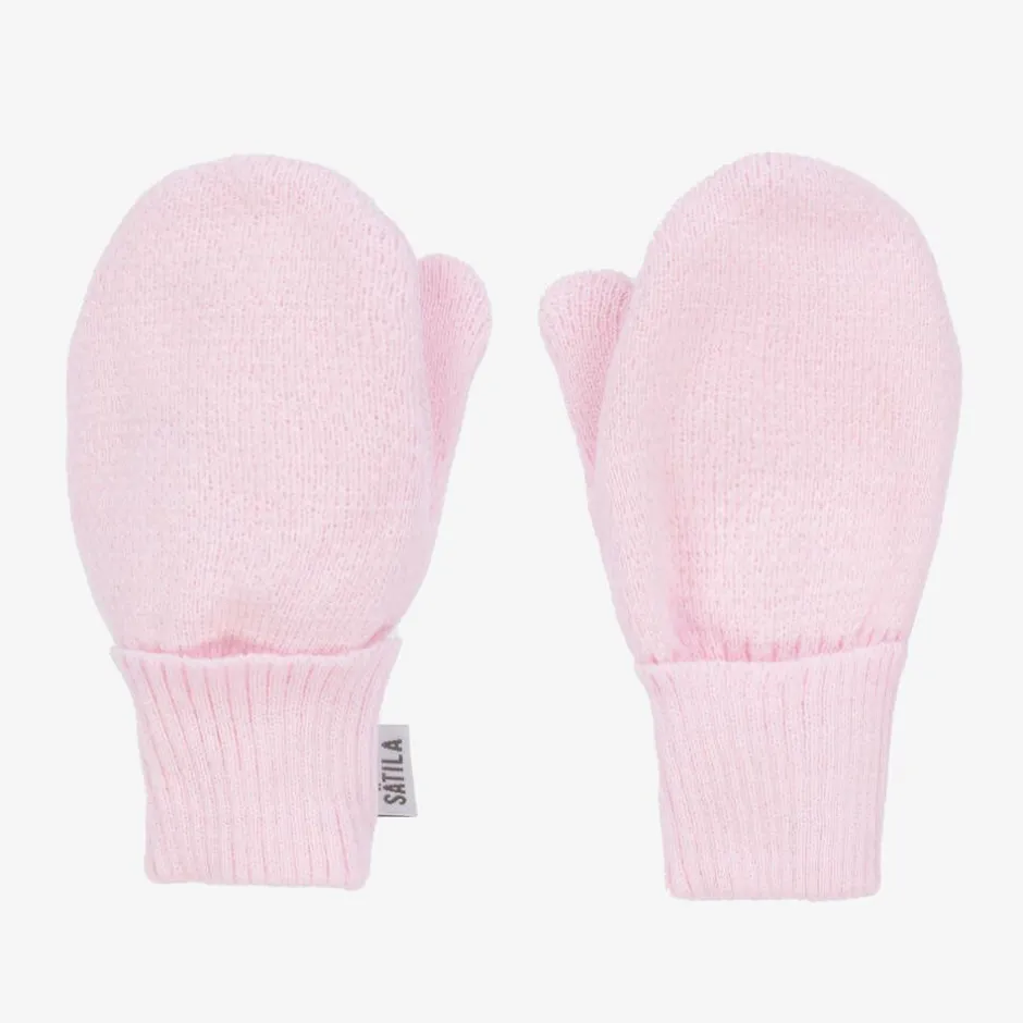 Sätila of Sweden Girls Pink Twiddle Knitted Baby Mittens