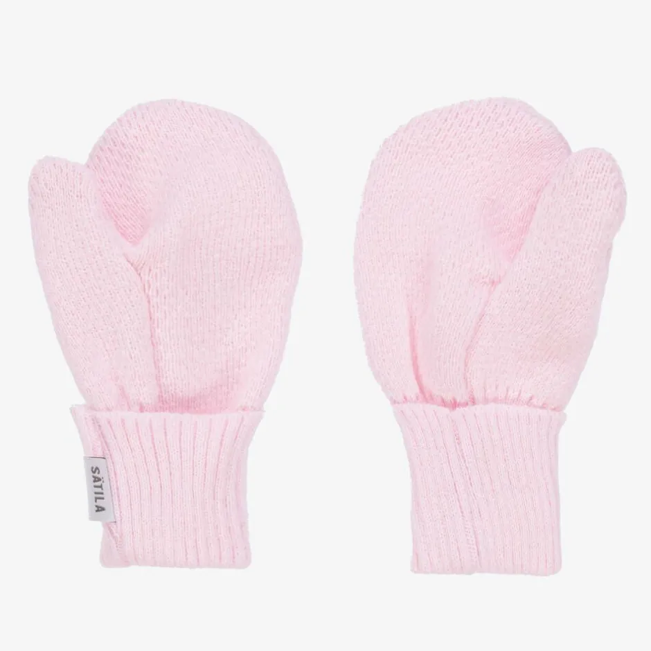 Sätila of Sweden Girls Pink Twiddle Knitted Baby Mittens