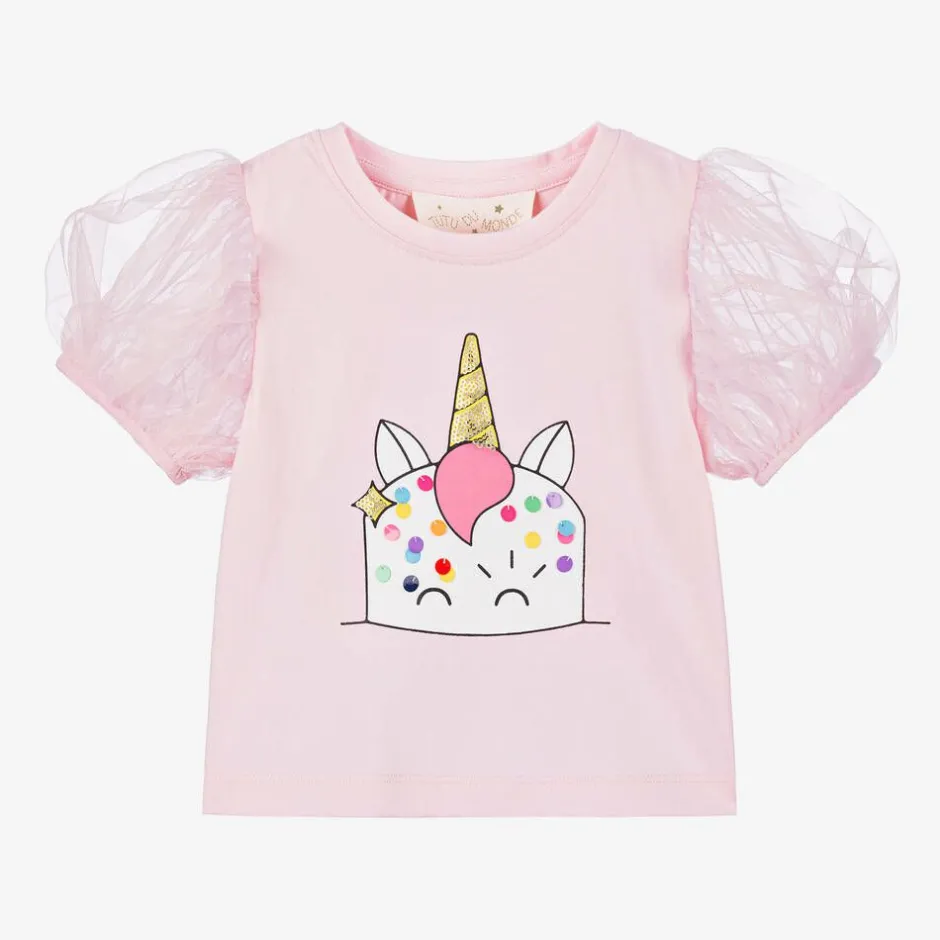 Tutu du Monde Girls Pink Unicorn Cake T-Shirt