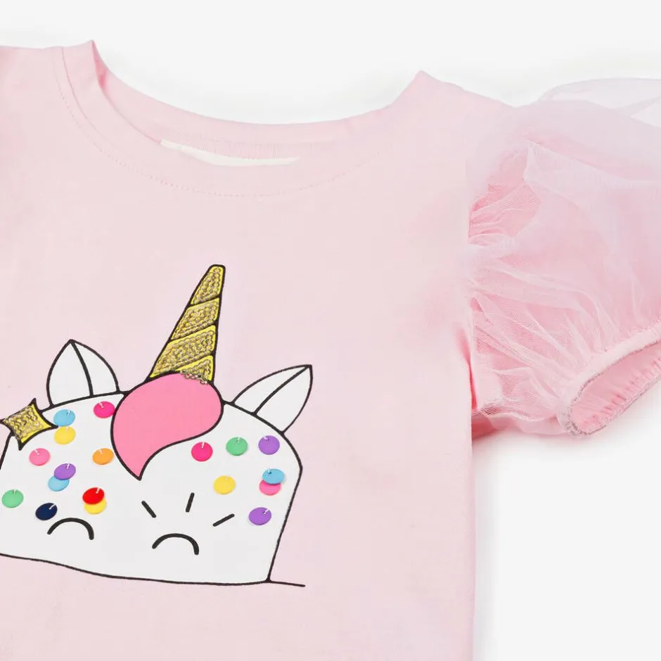 Tutu du Monde Girls Pink Unicorn Cake T-Shirt