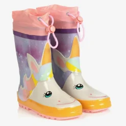 Playshoes Girls Pink Unicorn Rain Boots