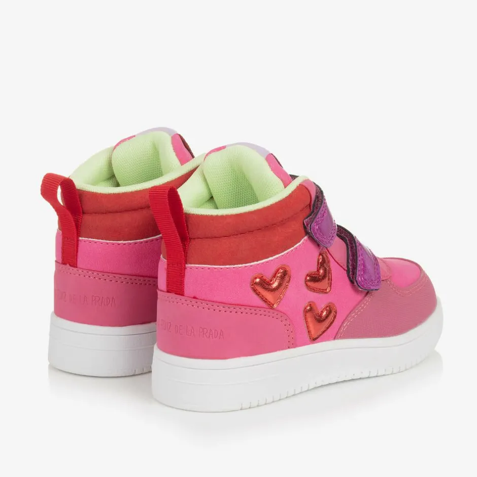 Agatha Ruiz de la Prada Girls Pink Velcro High-Top Trainers Online