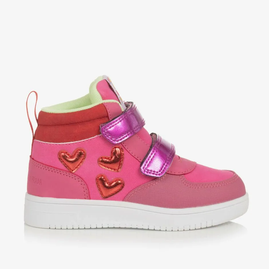 Agatha Ruiz de la Prada Girls Pink Velcro High-Top Trainers Online