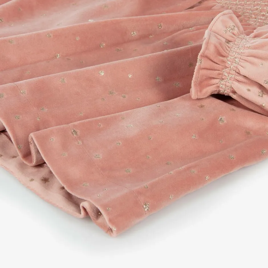 Mayoral Girls Pink Velour Star Dress Hot