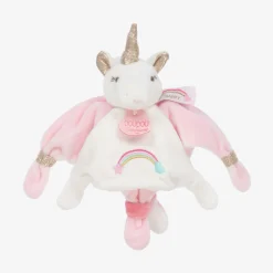 Doudou et Compagnie Girls Pink Velour Unicorn Doudou (20cm) Best