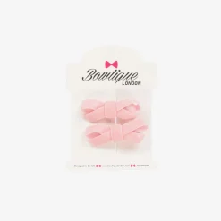 Bowtique London Girls Pink Velvet Bow Hair Clips (2 Pack) Discount