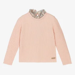 Laranjinha Girls Pink Wool & Cashmere Knit Sweater Best