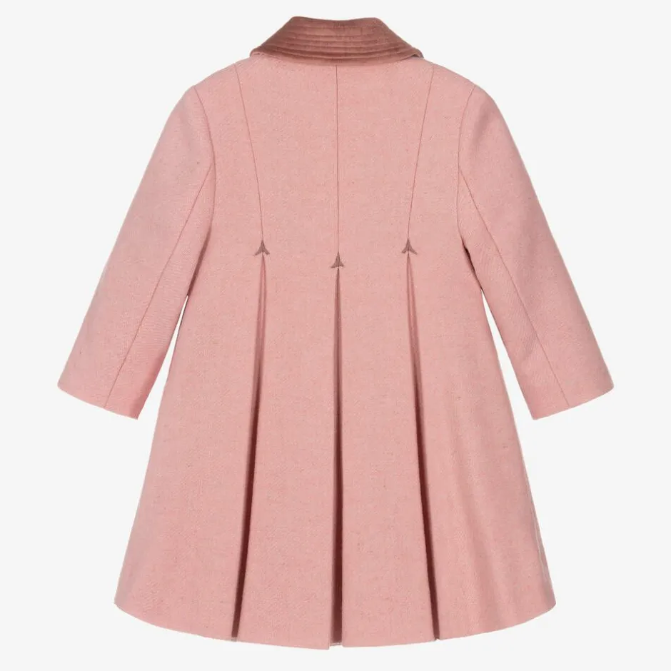 Ancar Girls Pink Wool & Velvet Coat Sale