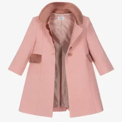 Ancar Girls Pink Wool & Velvet Coat Sale