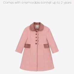 Ancar Girls Pink Wool & Velvet Coat Sale