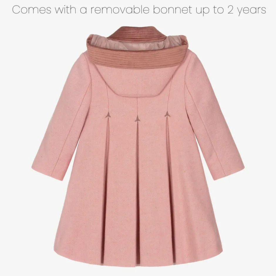 Ancar Girls Pink Wool & Velvet Coat Sale