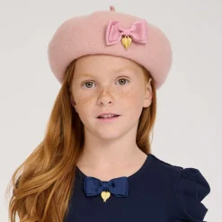 Angels Face Girls Wool Beret Pink Clearance