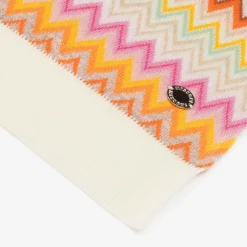 Missoni Girls Pink Wool Knit Zigzag Scarf Hot