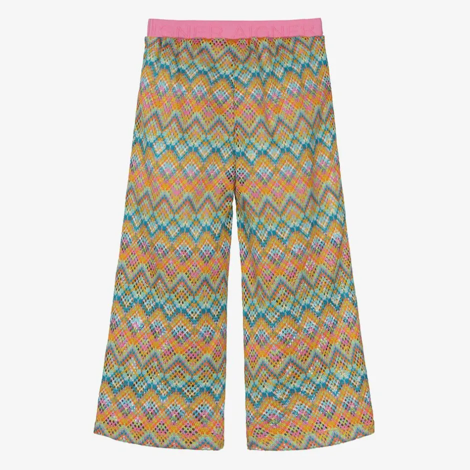 AIGNER Girls Pink ZigZag Wide-Leg Trousers