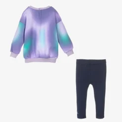Nike Girls Purple & Blue Cotton Leggings Set Clearance