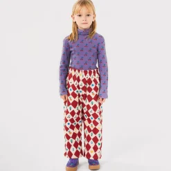 Bobo Choses Girls Purple Cotton Cherry Print Roll Neck Discount