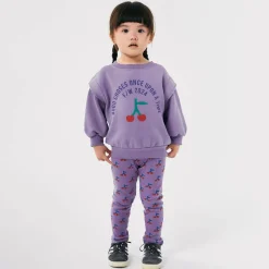 Bobo Choses Girls Purple Cotton Cherry Print Leggings Sale