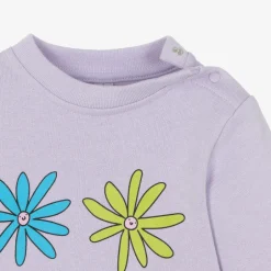 Stella McCartney Kids Girls Purple Cotton Flower Sweatshirt Best