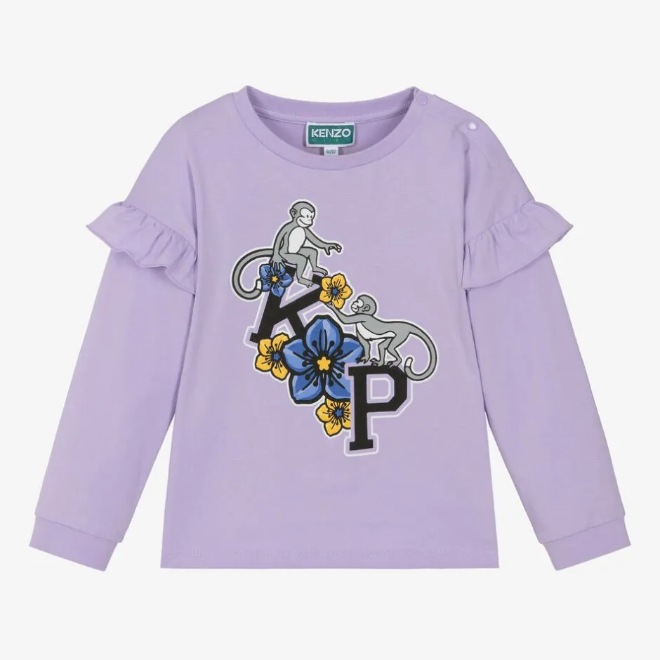 KENZO KIDS Girls Purple Cotton Top