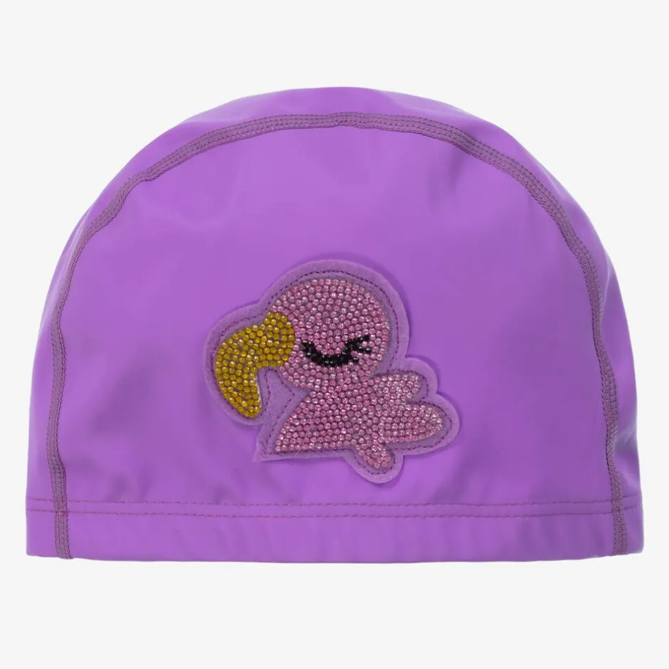 Bling2o Girls Purple Flamingo Swimming Cap Clearance