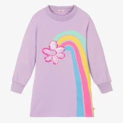 Billieblush Girls Purple Flower Sweatshirt Dress Clearance