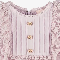 Tutu du Monde Girls Purple Guipure Floral Lace Dress Best