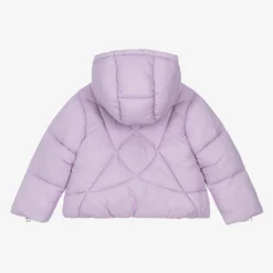 iDO Baby Girls Purple Hooded Puffer Jacket Clearance
