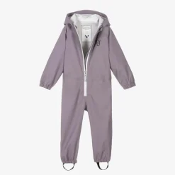 Roarsome Girls Purple Hop The Bunny Rainsuit Grey