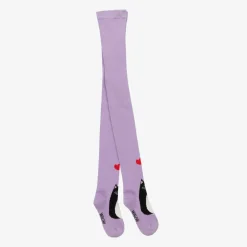 Wauw Capow Girls Purple Organic Cotton Cat Tights Sale